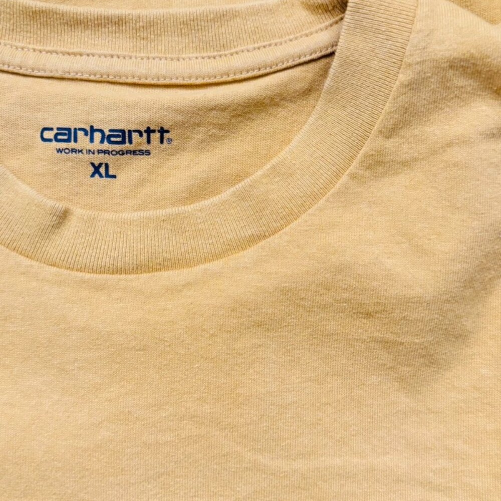 Carhartt Work In Progress WIP Yellow TShirt Size XLarge - Picture 3 of 3